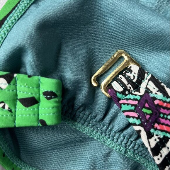 Vigoss Womens Swim Suit Top Bikini Green Pink Padded Size Small - Picture 4 of 6